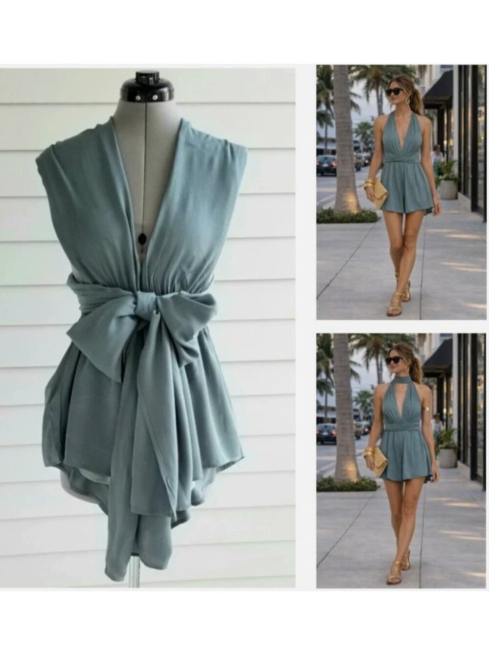ONE WAY LF STORES "MULTI-LOOKS & STYLE" ONE-PIECE SHORTALLS SHORTS ROMPER $152 M